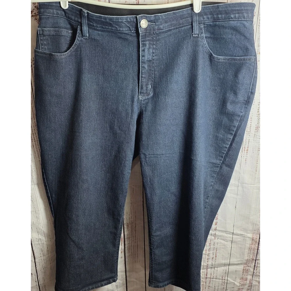Lee Denim Cropped Pants Capris Plus Size 20w/m 20 W M Indigo Jeans Blue Stretch